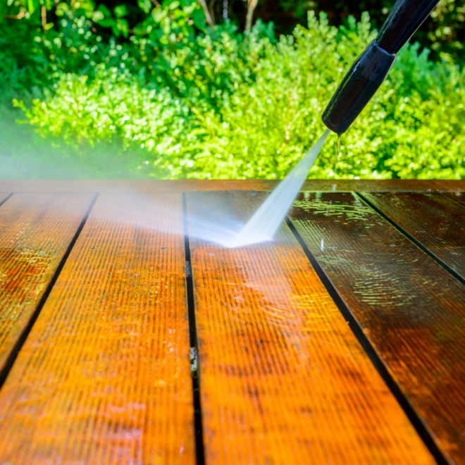 pressure washing deck